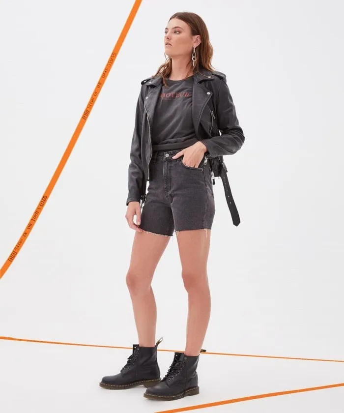 Ksubi Racer Short Cement Womens Denim Shorts