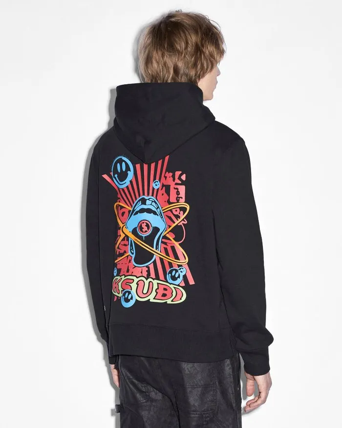 Ksubi Red Pill Kash Hoodie Jet Black Mens Hoodies and Sweatshirts