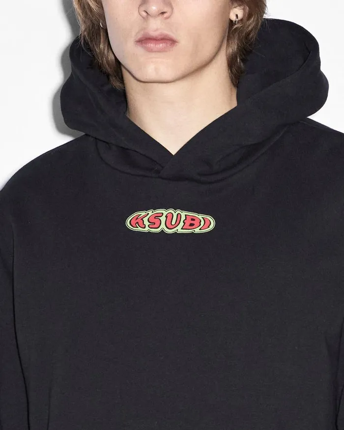 Ksubi Red Pill Kash Hoodie Jet Black Mens Hoodies and Sweatshirts