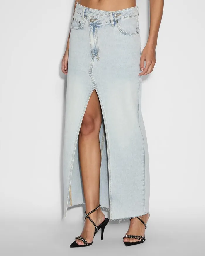 Ksubi Relax Maxi Skirt Skyfall Womens Denim Skirts