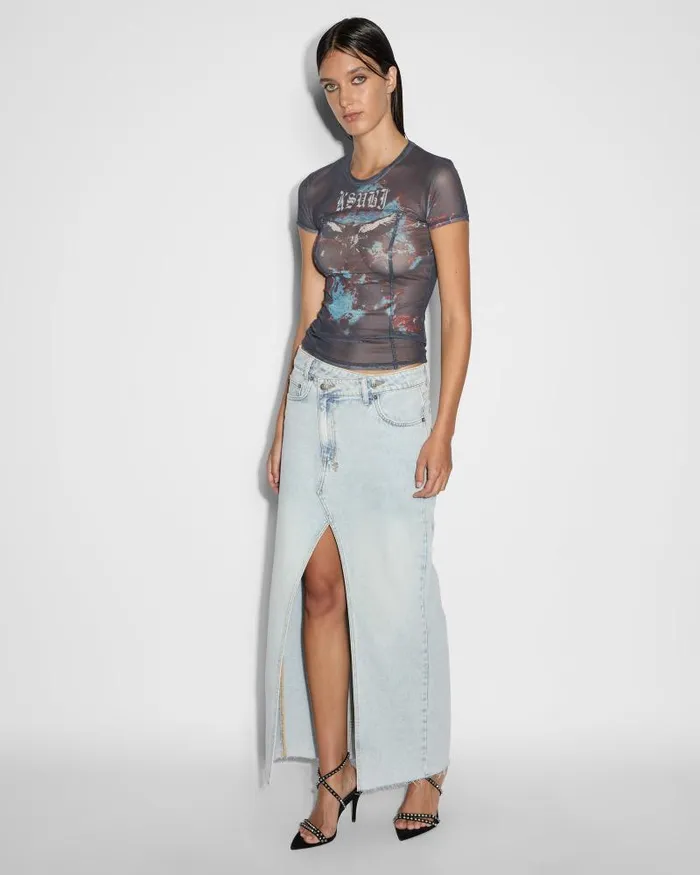 Ksubi Relax Maxi Skirt Skyfall Womens Denim Skirts