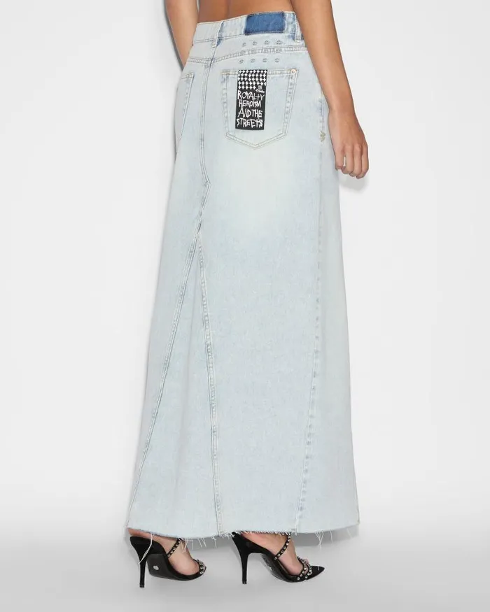 Ksubi Relax Maxi Skirt Skyfall Womens Denim Skirts