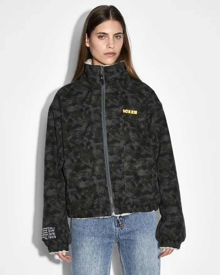 Ksubi Reversible Puffer Jacket Camo Ecru Womens Jackets