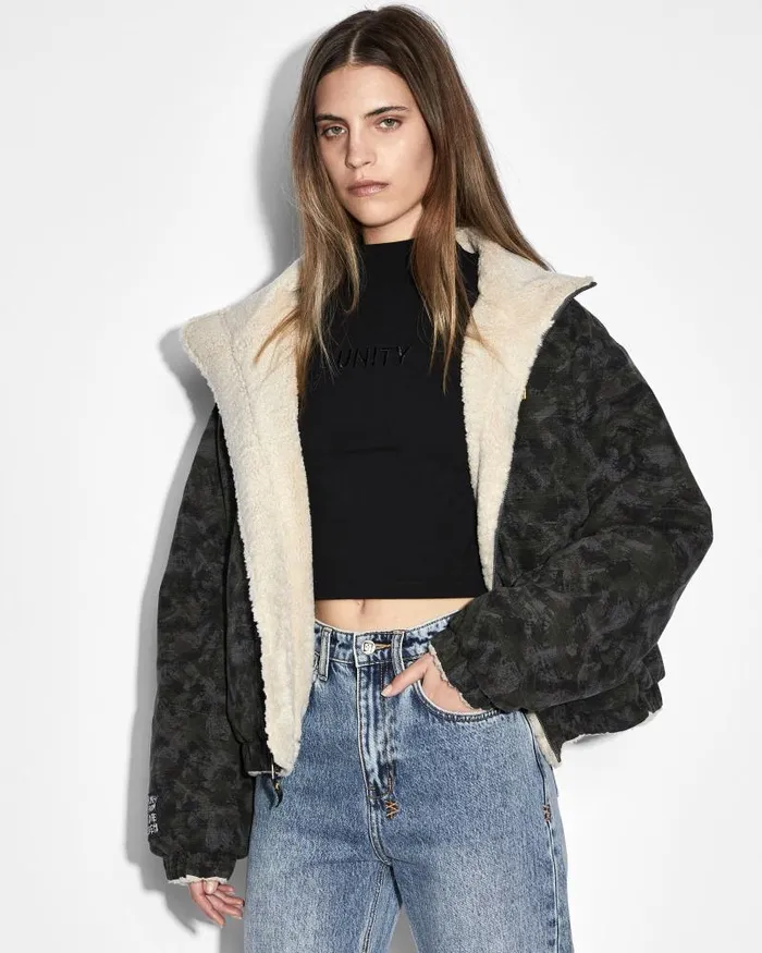 Ksubi Reversible Puffer Jacket Camo Ecru Womens Jackets