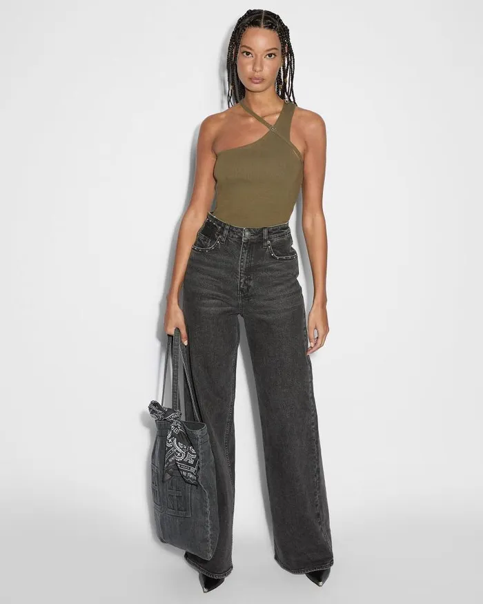 Ksubi Score Tank Khaki Womens Tops