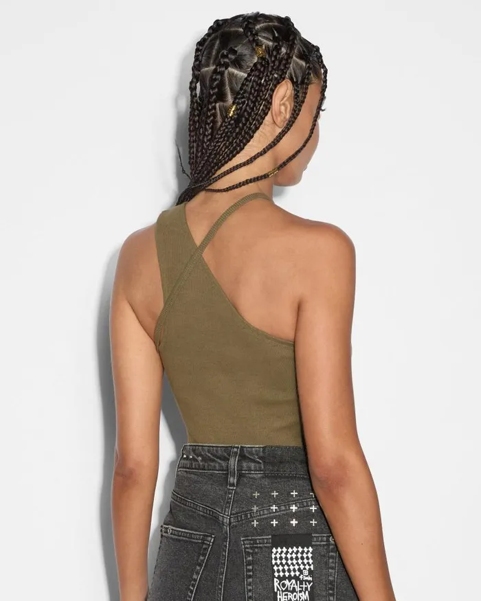 Ksubi Score Tank Khaki Womens Tops