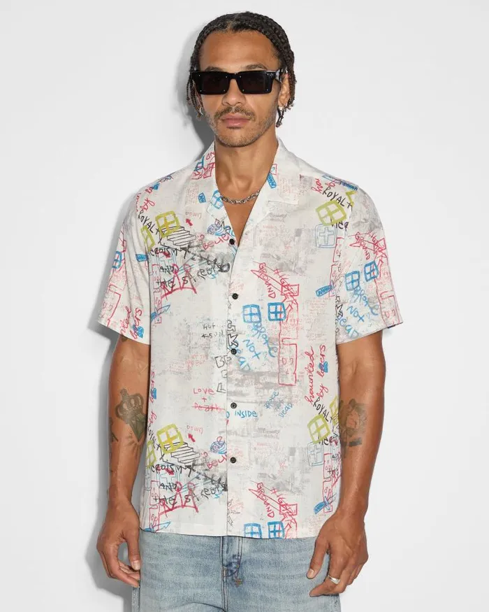 Ksubi Skrawler Resort Ss Shirt White Mens Shirts