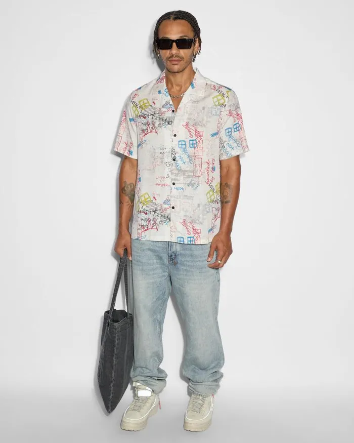 Ksubi Skrawler Resort Ss Shirt White Mens Shirts