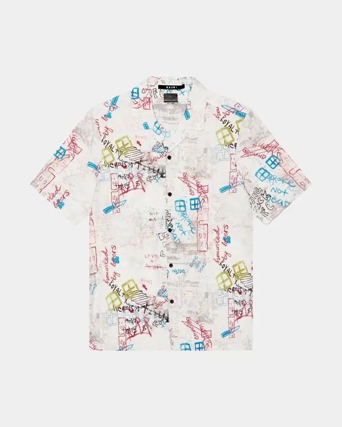 Ksubi Skrawler Resort Ss Shirt White Mens Shirts