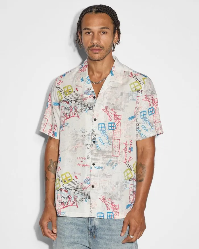 Ksubi Skrawler Resort Ss Shirt White Mens Shirts