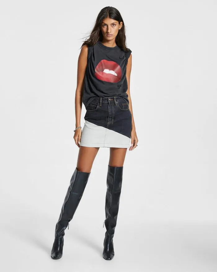 Ksubi Super X Mini Blackbone Splice Womens Denim Skirts