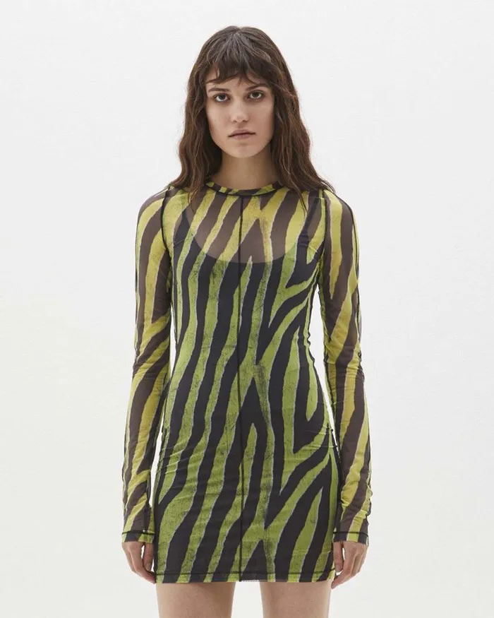 Ksubi The Animal Ls Mesh Dress Womens Dresses