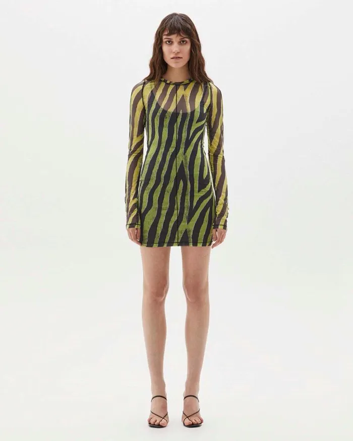 Ksubi The Animal Ls Mesh Dress Womens Dresses