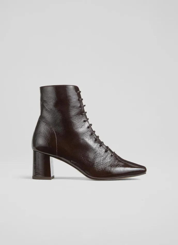 LKBennett Boots Women Arabella Espresso Lace Up Ankle Boot