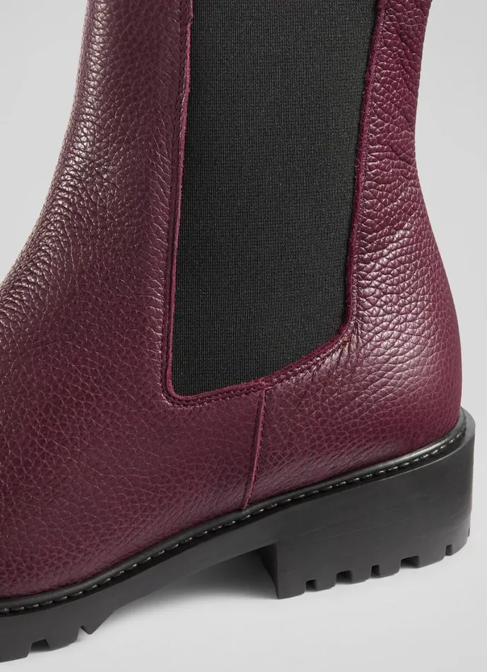 LKBennett Boots Women Cadea Wine Casual Tread Sole Boot