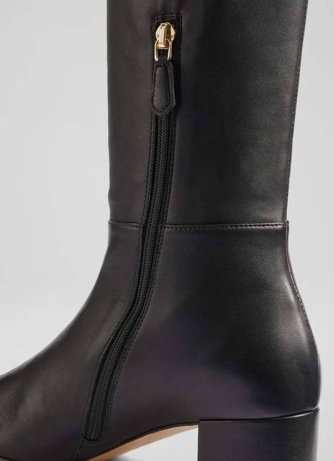 LKBennett Boots Women Karen Black Leather KneeHigh Boots LKBennett Boots Women Karen Black Leather KneeHigh Boots