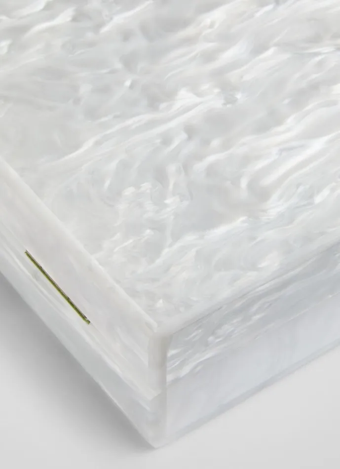 LKBennett Clutch Bags Women Maeve Cream Marbled Acrylic Box Bag