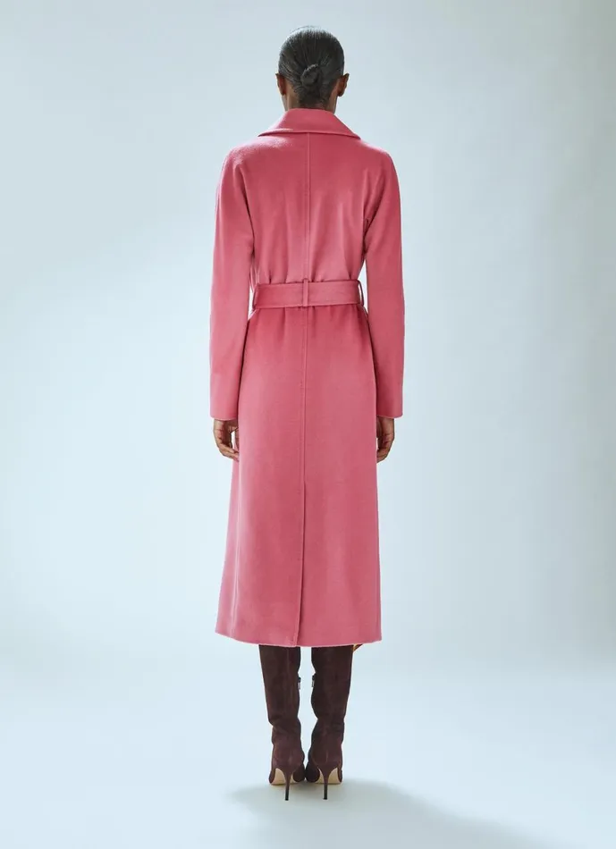 LKBennett Coats and Jackets Women Frances Pink Maxi Wool Coat LKBennett Coats and Jackets Women Frances Pink Maxi Wool Coat
