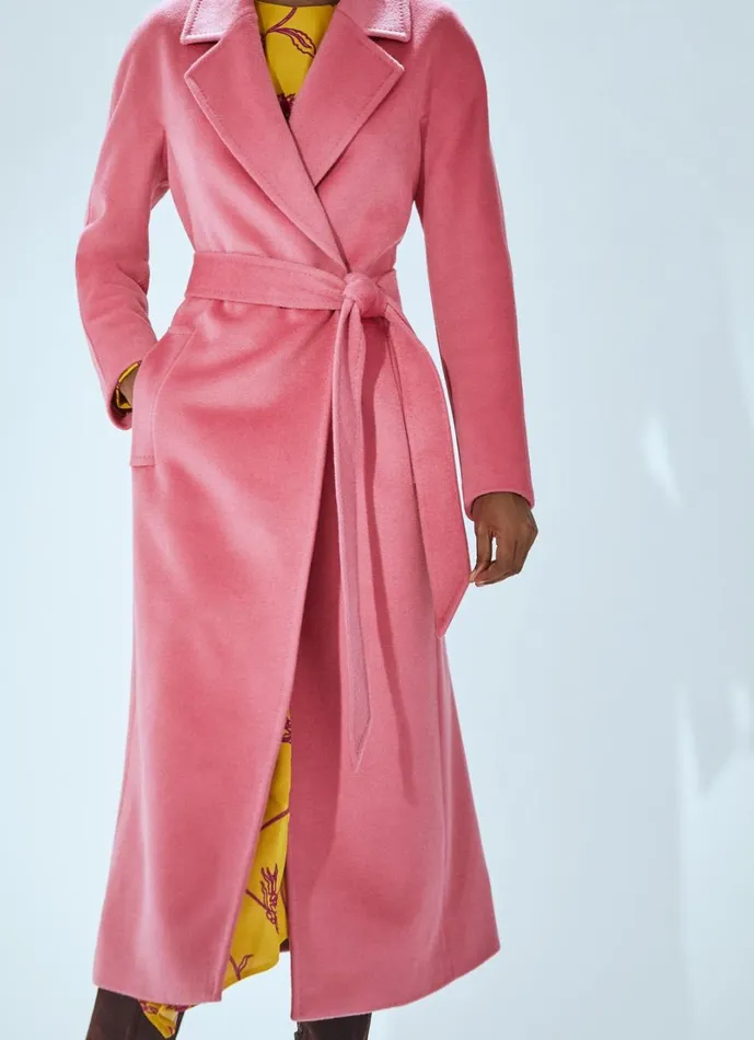 LKBennett Coats and Jackets Women Frances Pink Maxi Wool Coat LKBennett Coats and Jackets Women Frances Pink Maxi Wool Coat