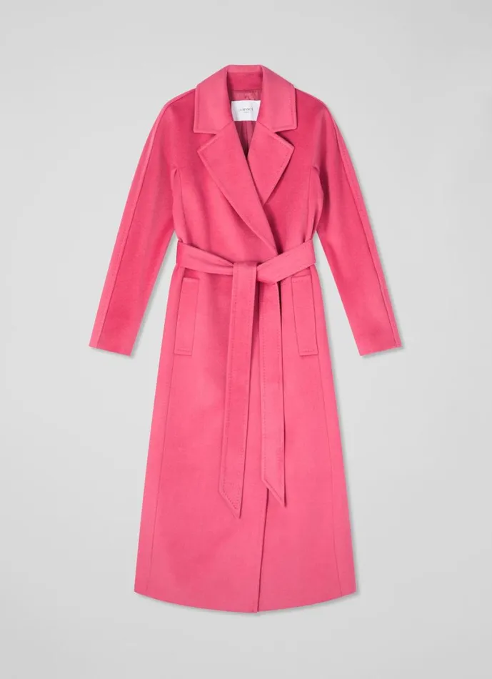 LKBennett Coats and Jackets Women Frances Pink Maxi Wool Coat LKBennett Coats and Jackets Women Frances Pink Maxi Wool Coat