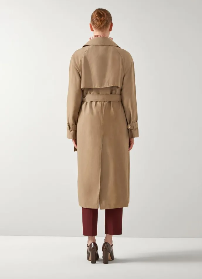 LKBennett Coats and Jackets Women Keaton Stone Double Breasted Trench Coat LKBennett Coats and Jackets Women Keaton Stone Double Breasted Trench Coat