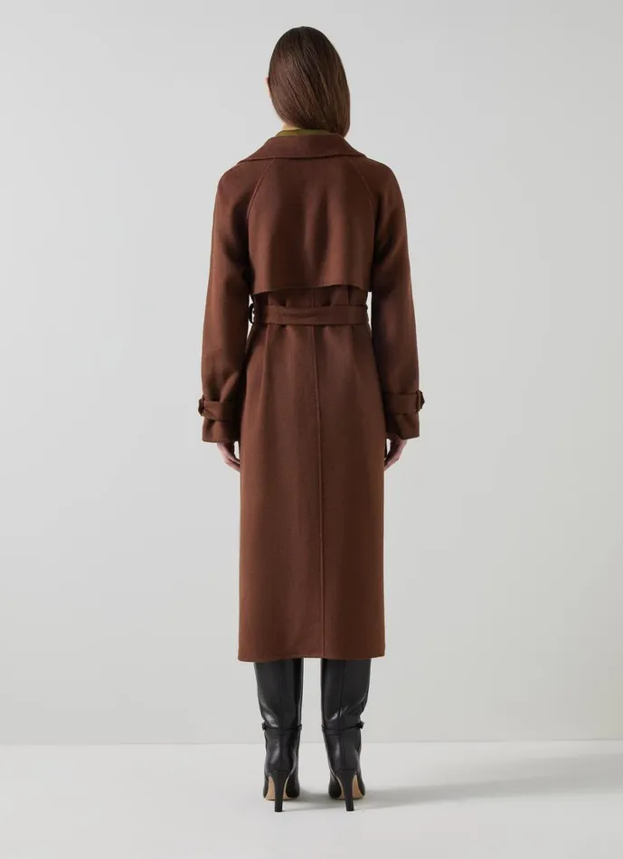 LKBennett Coats and Jackets Women Lawrence Chocolate Wool Trench