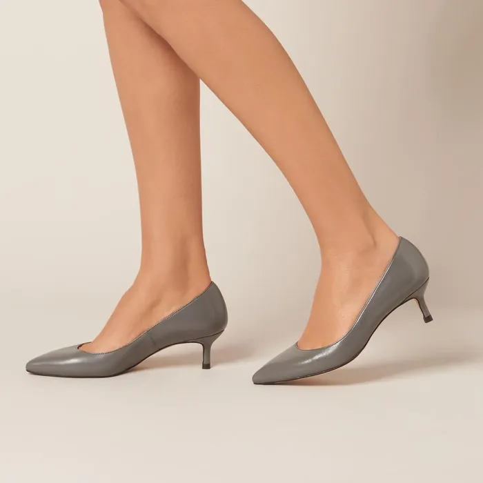LKBennett Court Shoes Women Audrey Grey Leather Closed Courts