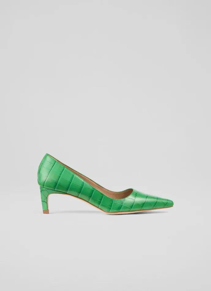 LKBennett Court Shoes Women Ava Green Kitten Heel Courts