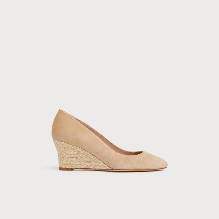 LKBennett Court Shoes Women Eevi Beige Suede Espadrille Wedges