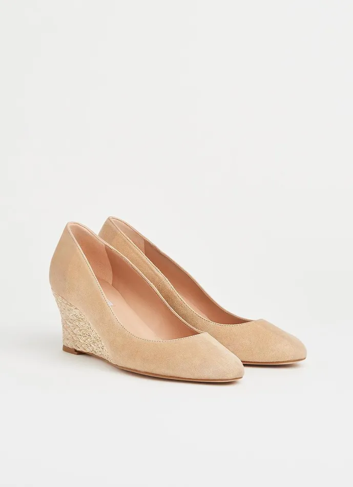 LKBennett Court Shoes Women Eevi Beige Suede Espadrille Wedges LKBennett Court Shoes Women Eevi Beige Suede Espadrille Wedges