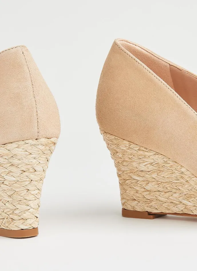 LKBennett Court Shoes Women Eevi Beige Suede Espadrille Wedges LKBennett Court Shoes Women Eevi Beige Suede Espadrille Wedges