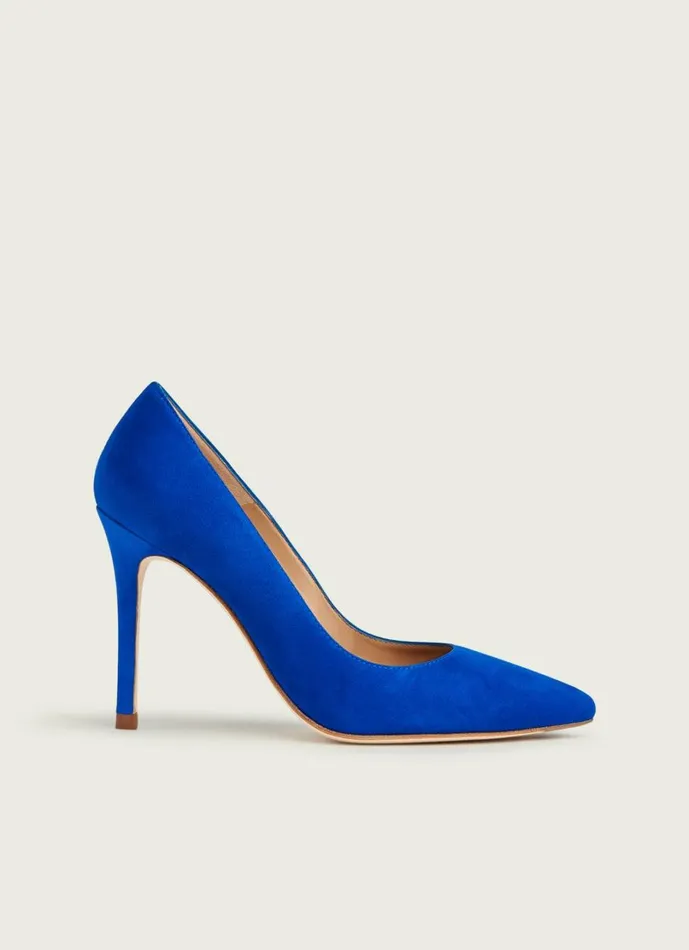 LKBennett Court Shoes Women Fern Klein Blue Suede Pointed Toe Courts