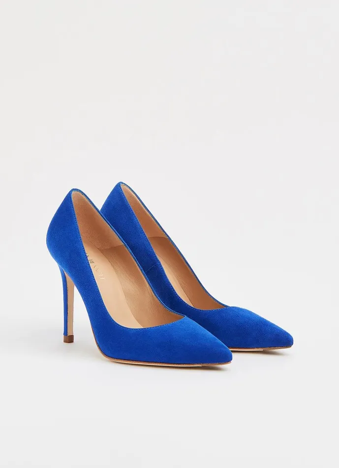 LKBennett Court Shoes Women Fern Klein Blue Suede Pointed Toe Courts LKBennett Court Shoes Women Fern Klein Blue Suede Pointed Toe Courts