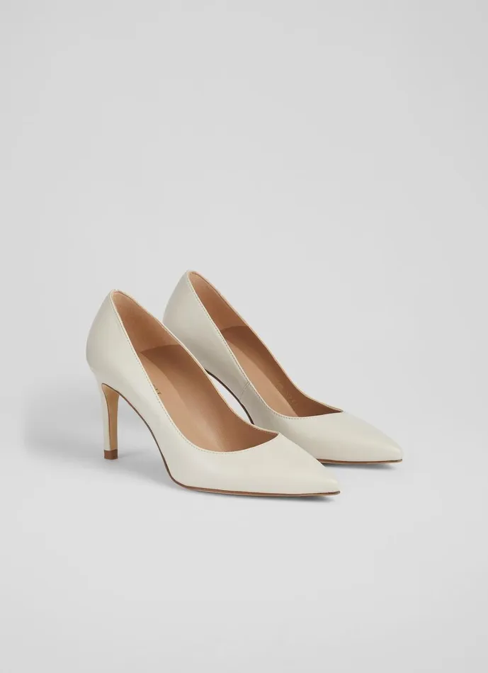 LKBennett Court Shoes Women Floret Nude 1 Leather Pointed Toe Courts