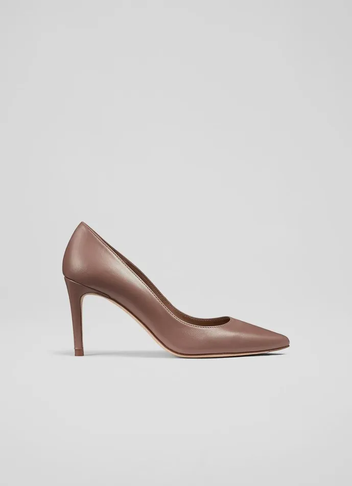 LKBennett Court Shoes Women Floret Nude 3 Leather Pointed Courts