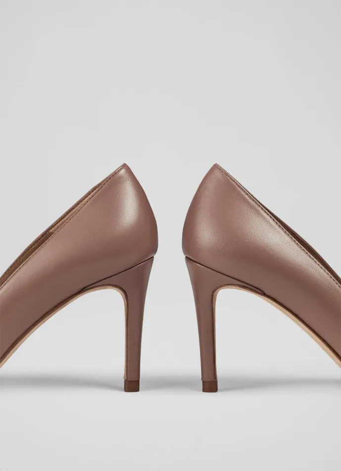 LKBennett Court Shoes Women Floret Nude 3 Leather Pointed Courts