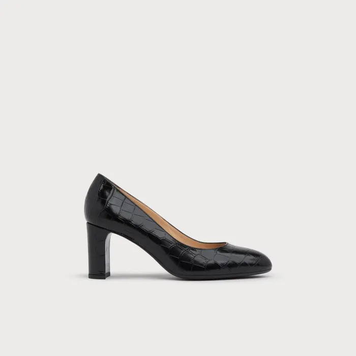 LKBennett Court Shoes Women Winola Black Croc Effect Courts