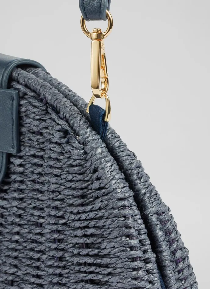 LKBennett CrossBody Bags Women Lorena Navy Wicker Shoulder Bag LKBennett CrossBody Bags Women Lorena Navy Wicker Shoulder Bag