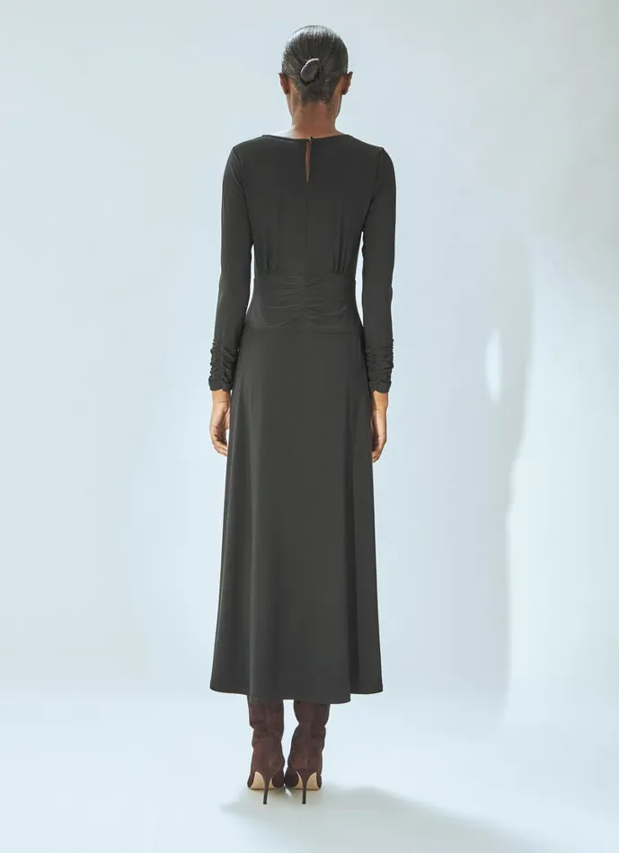 LKBennett Dresses Women Christie Black Rouched Bodice Jersey Dress LKBennett Dresses Women Christie Black Rouched Bodice Jersey Dress