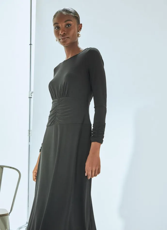 LKBennett Dresses Women Christie Black Rouched Bodice Jersey Dress LKBennett Dresses Women Christie Black Rouched Bodice Jersey Dress