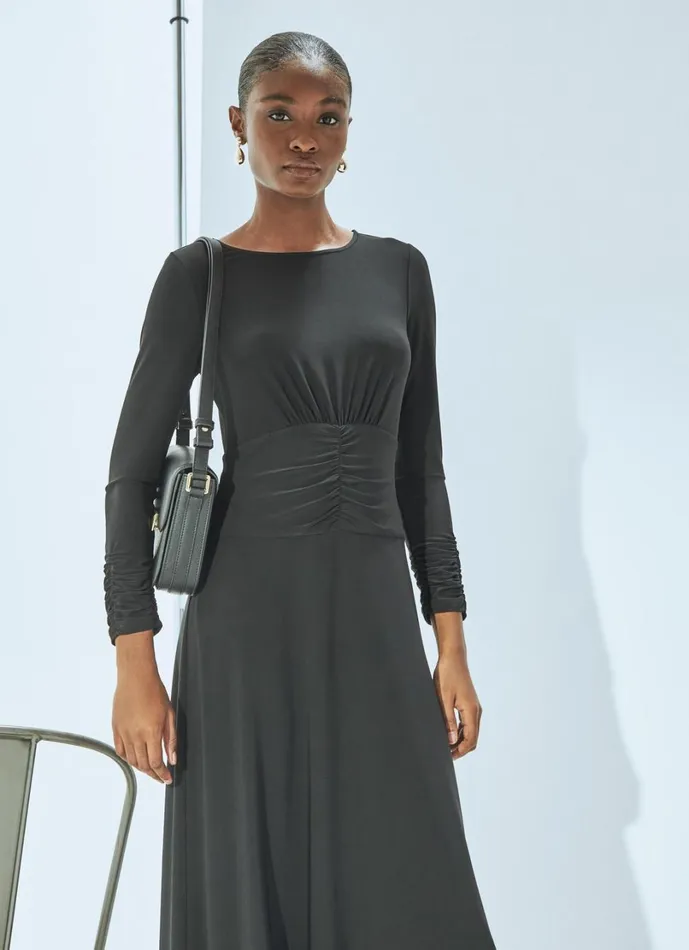 LKBennett Dresses Women Christie Black Rouched Bodice Jersey Dress LKBennett Dresses Women Christie Black Rouched Bodice Jersey Dress