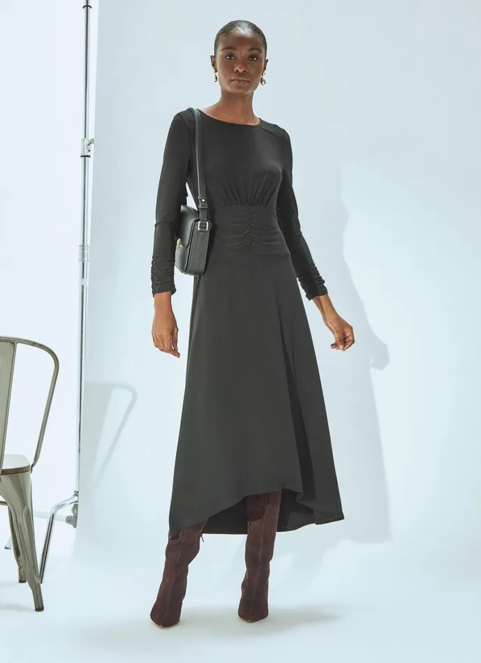 LKBennett Dresses Women Christie Black Rouched Bodice Jersey Dress LKBennett Dresses Women Christie Black Rouched Bodice Jersey Dress