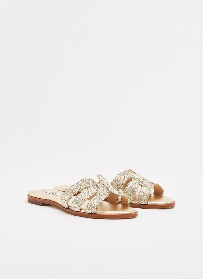 LKBennett Flats Women Riley Gold Rope Flat Mules