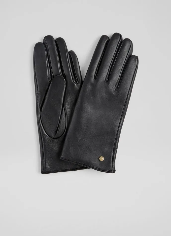 LKBennett Gloves Women Gina Black Leather Gloves