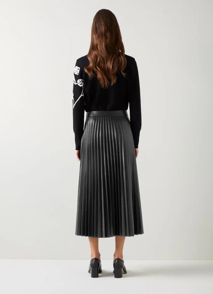 LKBennett Skirts Women Laurie Black Pleated Skirt LKBennett Skirts Women Laurie Black Pleated Skirt