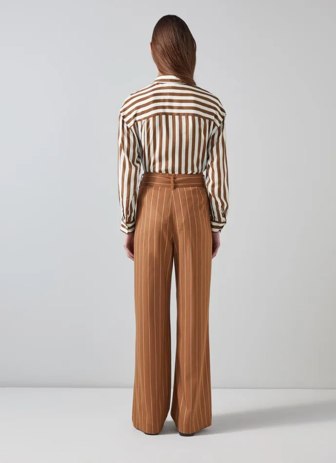 LKBennett Tops Women Blythe Chocolate and Birch Blouse