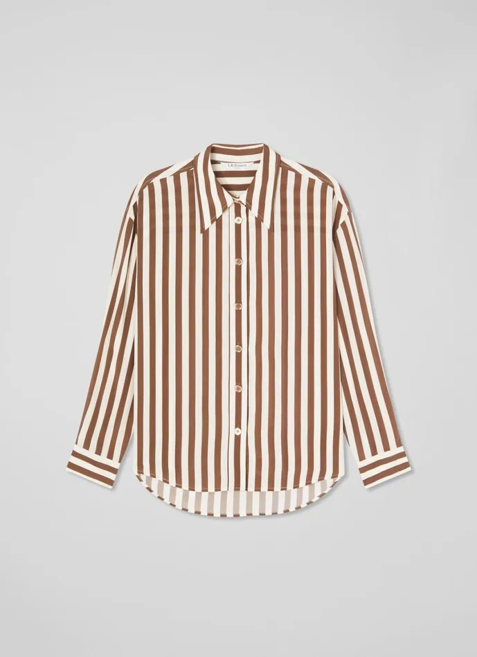 LKBennett Tops Women Blythe Chocolate and Birch Blouse