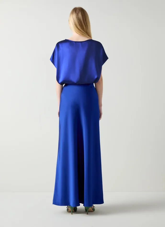 LKBennett Tops Women Lena Mazarine Blue Satin Relaxed Top