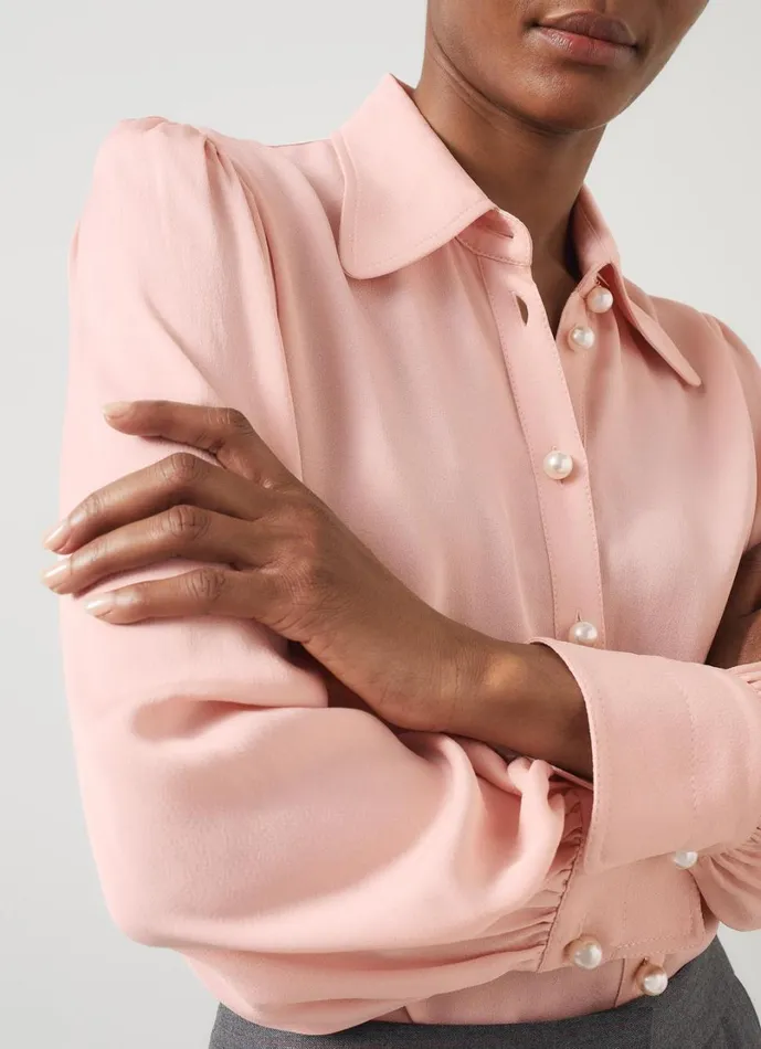 LKBennett Tops Women Sonya Pink Crepe Blouse