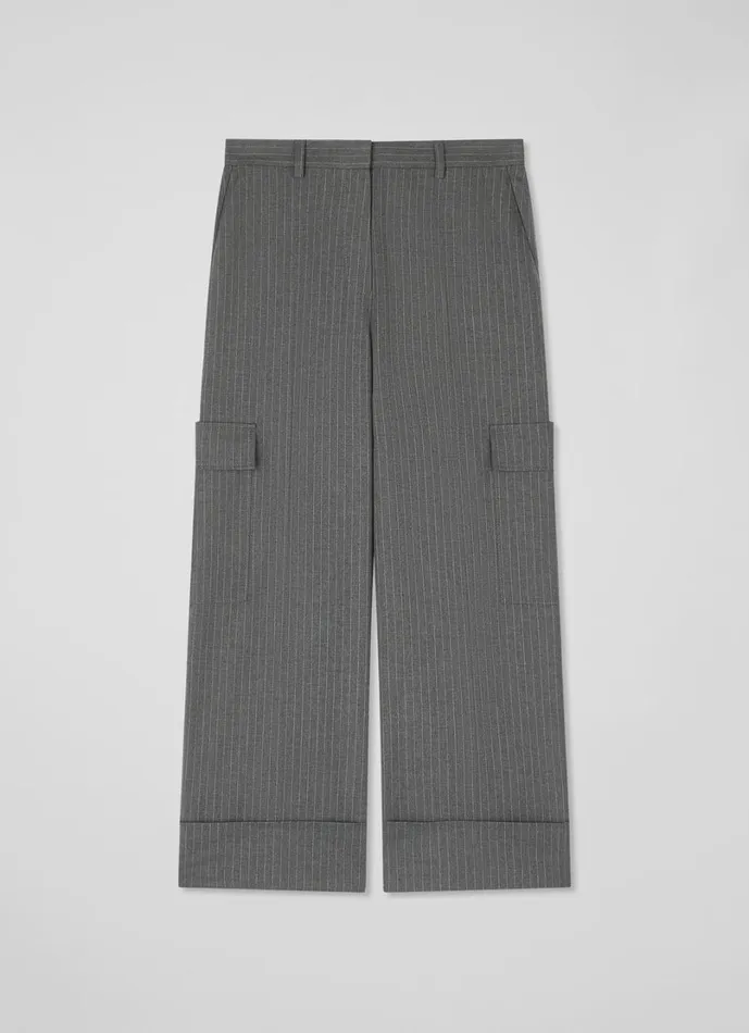 LKBennett Trousers Women Rosalind Grey Melange Pin Stripe Cargo Trouser LKBennett Trousers Women Rosalind Grey Melange Pin Stripe Cargo Trouser